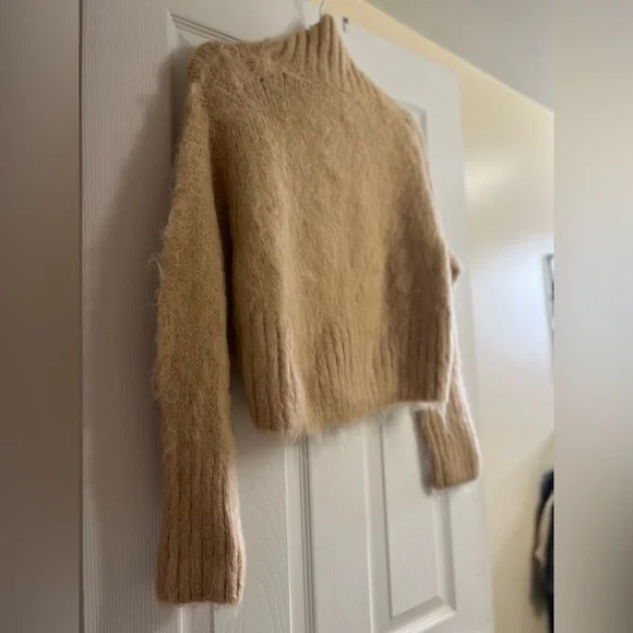 NWT & Other Stories Mohair Turtleneck Sweater Tan - Picture 6 of 10